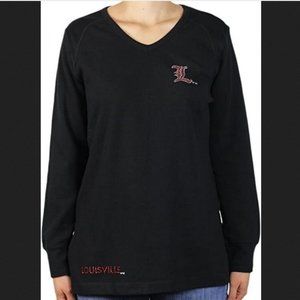 NCAA Louisville Cardinals Black Thermal Tunic Shirt Sz L
